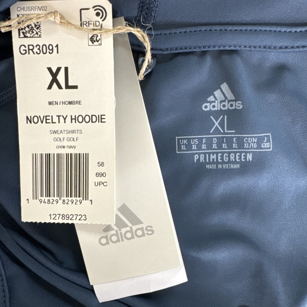 Adidas Hoodie 1/4 Zip Mens Sz XL Primegreen Pullover Golf Sweatshirt Athleisure‎ - Picture 6 of 12